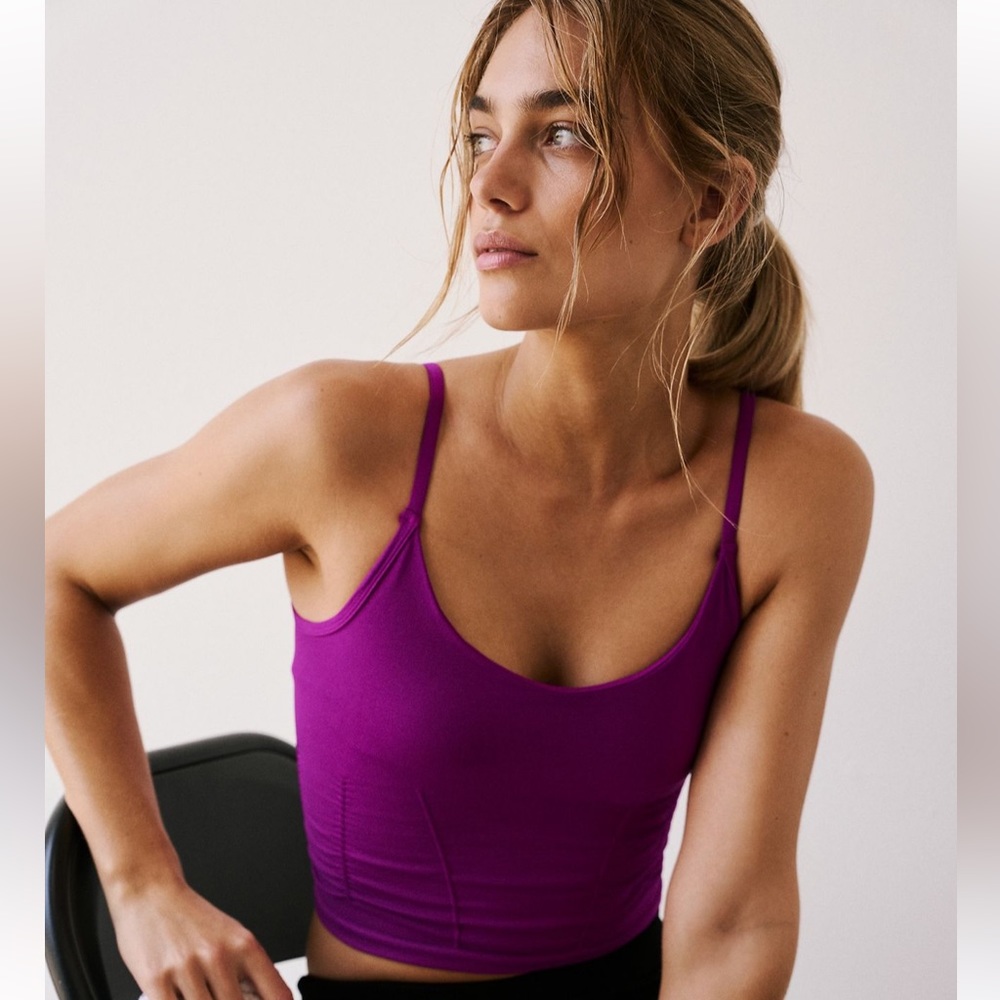 Free People Good Karma Ruched Crop Tank